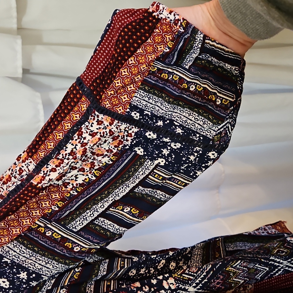 Johnpaulrichard Navy And Rust Patchwork Patterned… - image 5